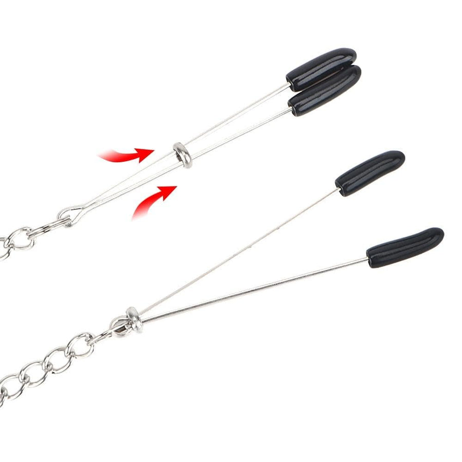 BDSM Chained Tweezers Nipple Clamps, gallery view 6