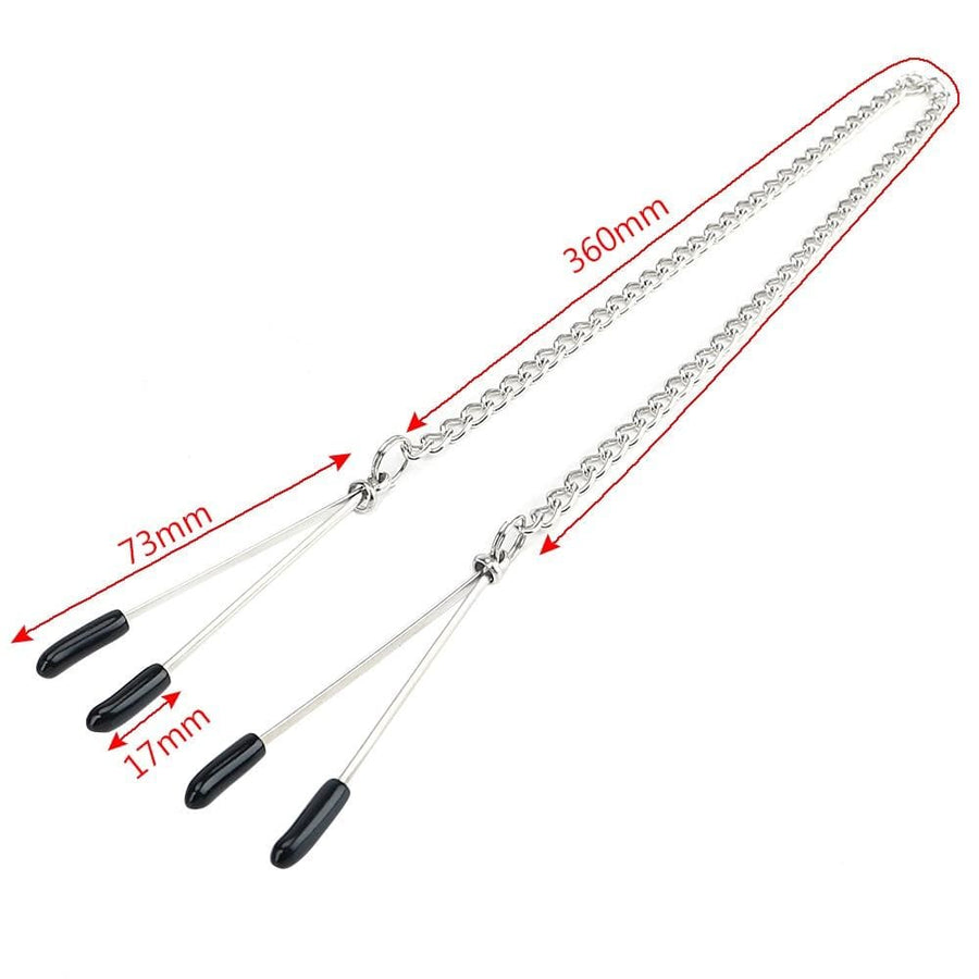 BDSM Chained Tweezers Nipple Clamps, gallery view 5