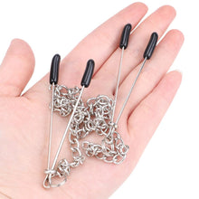 Load image into Gallery viewer, BDSM Chained Tweezers Nipple Clamps

