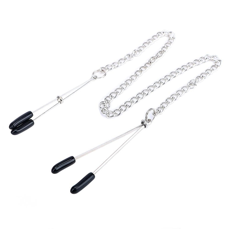 BDSM Chained Tweezers Nipple Clamps, gallery view 2