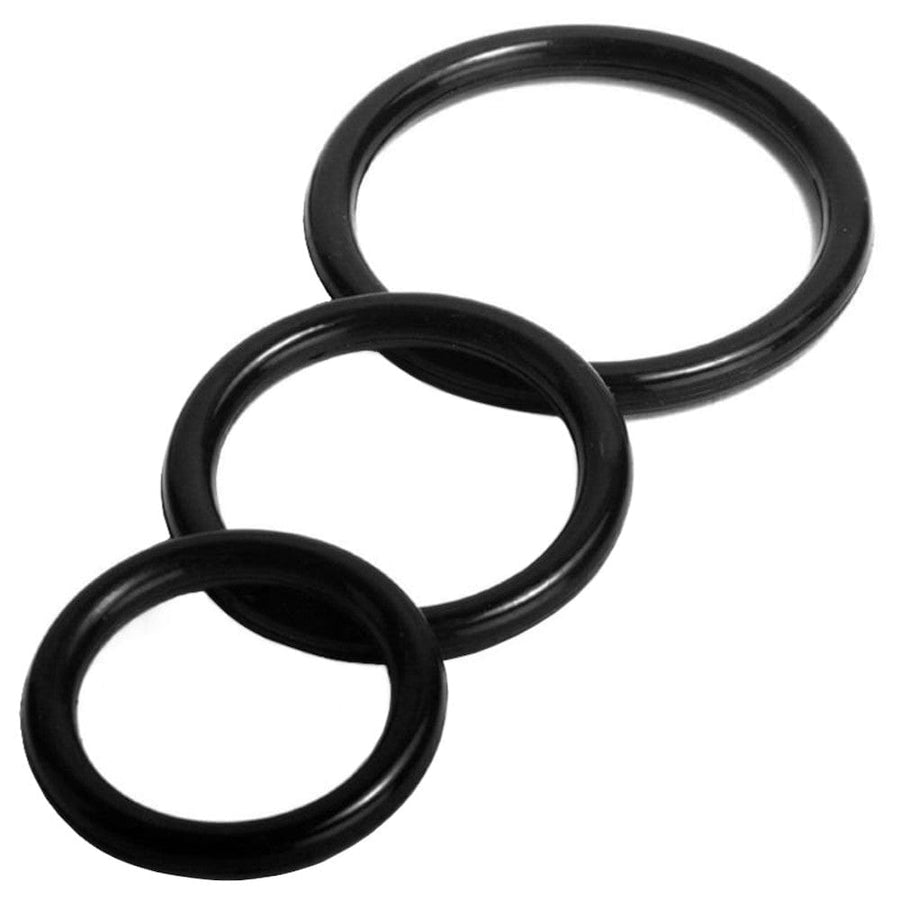 Super Soft Black Cock Ring Set BDSM product view