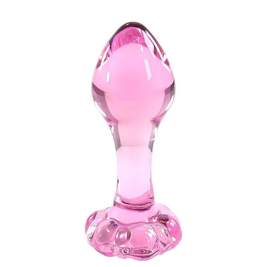 Pink Glass Anal Plug product view