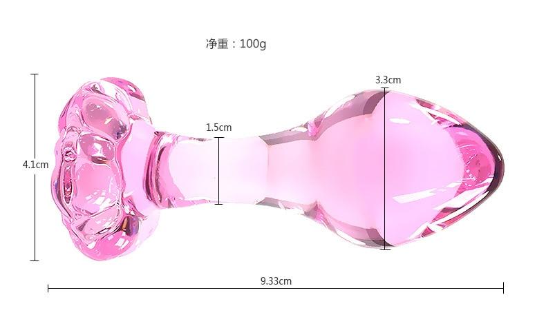 Pink Glass Anal Plug, gallery view 2