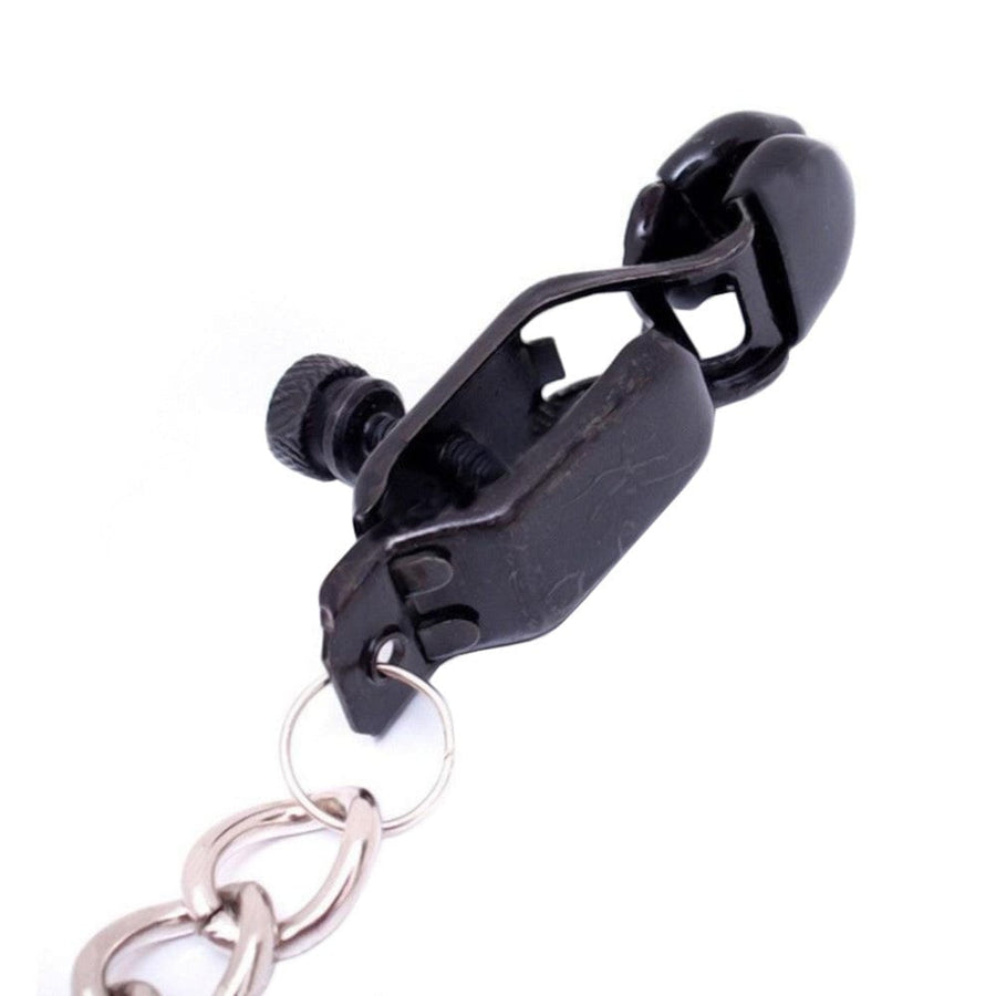 BDSM Black Alligator Clamp Nipple Chains, gallery view 3
