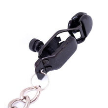 Load image into Gallery viewer, BDSM Black Alligator Clamp Nipple Chains
