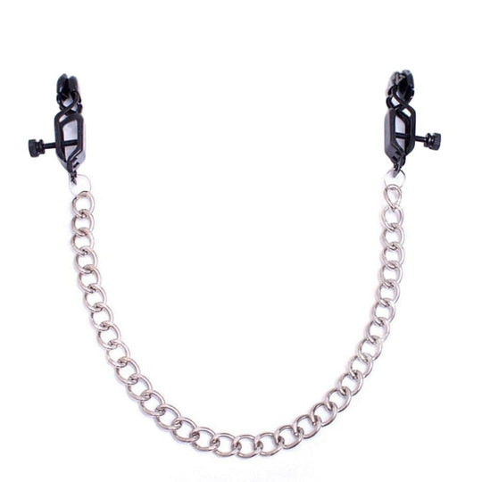 BDSM Black Alligator Clamp Nipple Chains product view