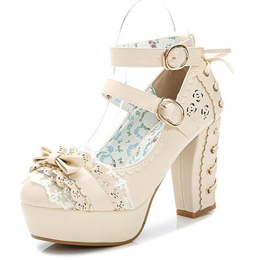Bow Lace Lux Sissy Pumps, gallery view 3