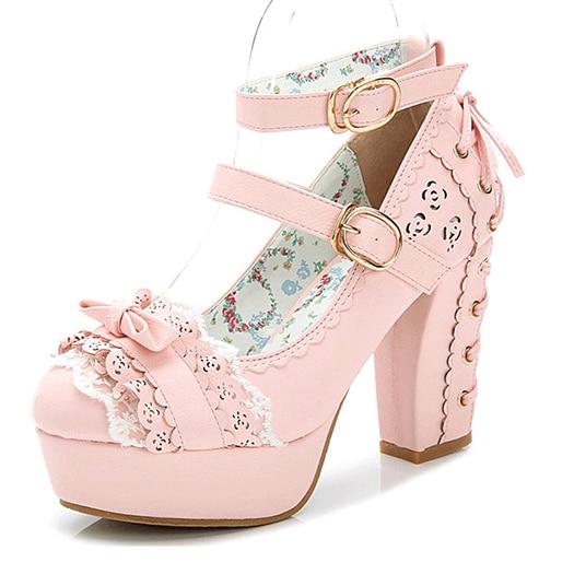 Bow Lace Lux Sissy Pumps product view