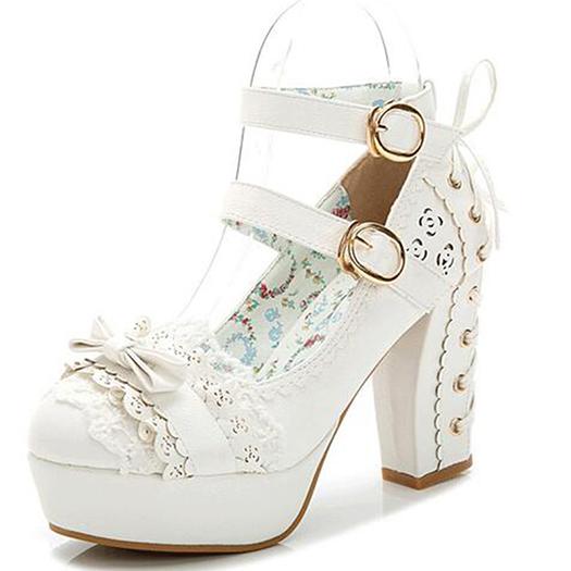 Bow Lace Lux Sissy Pumps, gallery view 2