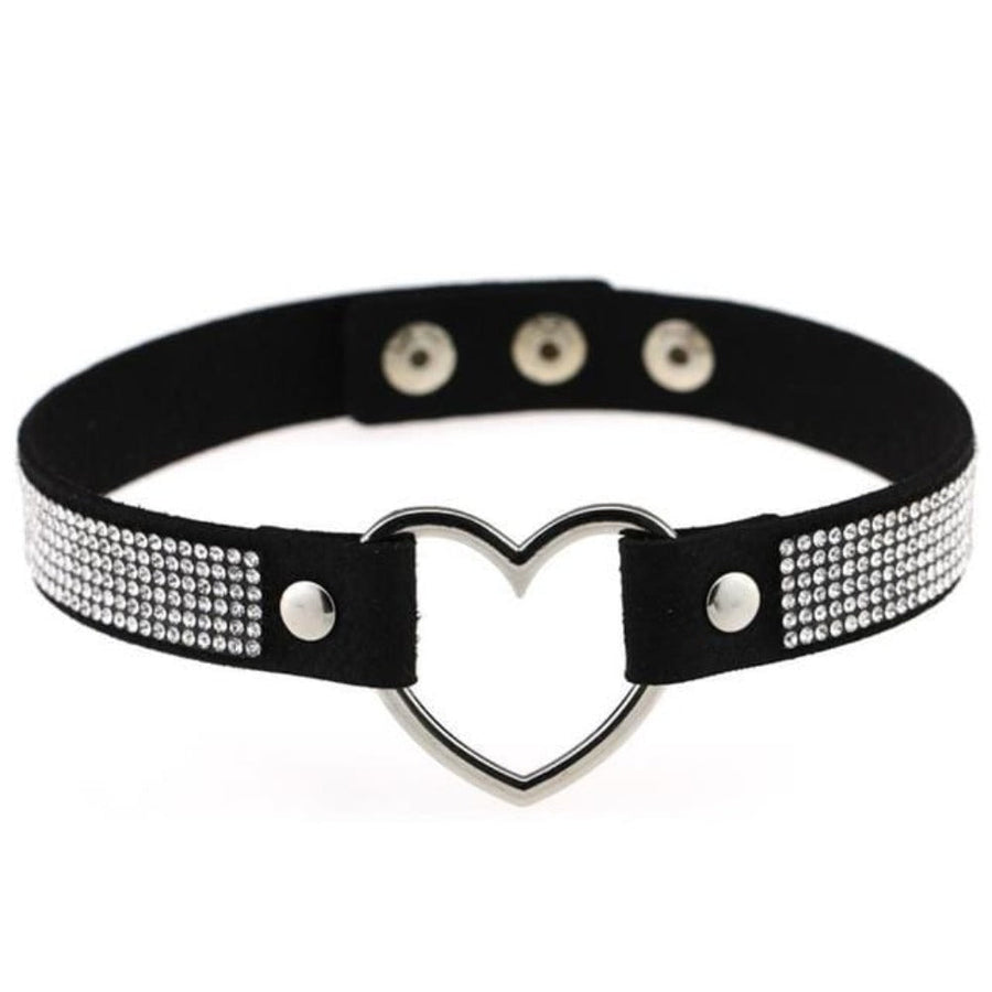 Velvety Rhinestone Choke Collar for Humans, gallery view 4