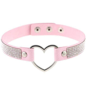 Velvety Rhinestone Choke Collar for Humans