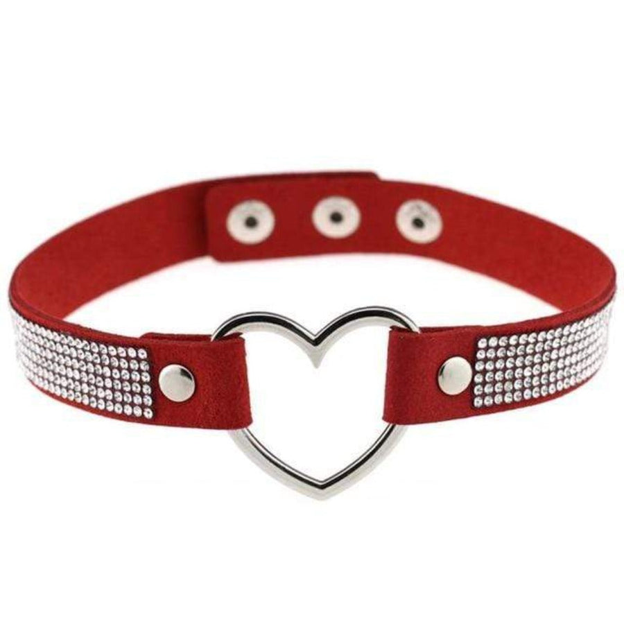 Velvety Rhinestone Choke Collar for Humans, gallery view 3
