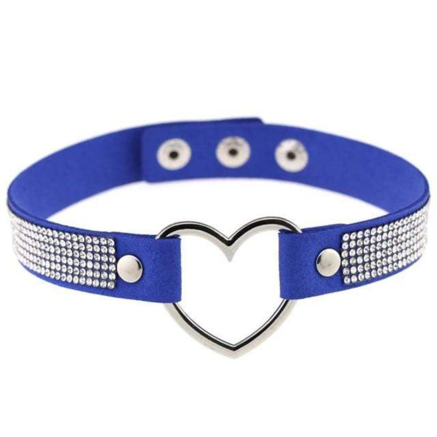 Velvety Rhinestone Choke Collar for Humans, gallery view 2