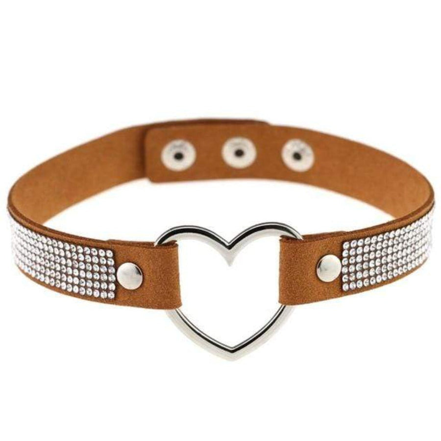 Velvety Rhinestone Choke Collar for Humans, gallery view 5
