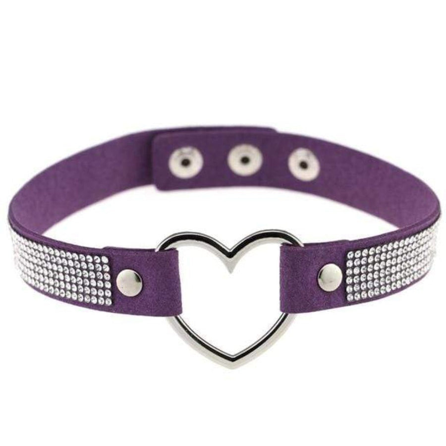Velvety Rhinestone Choke Collar for Humans, gallery view 8