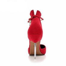 Load image into Gallery viewer, Sissy in Red Suede Pumps
