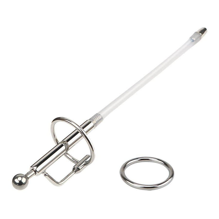 Hollow Stainless Steel and Rubber Penis Plug, gallery view 2
