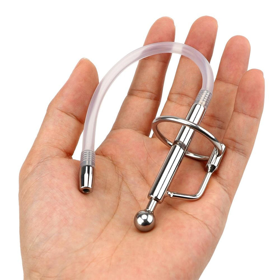 Hollow Stainless Steel and Rubber Penis Plug, gallery view 5