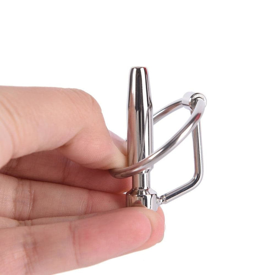 Hollow Steel Urethral Dilator With Cock Ring, gallery view 4