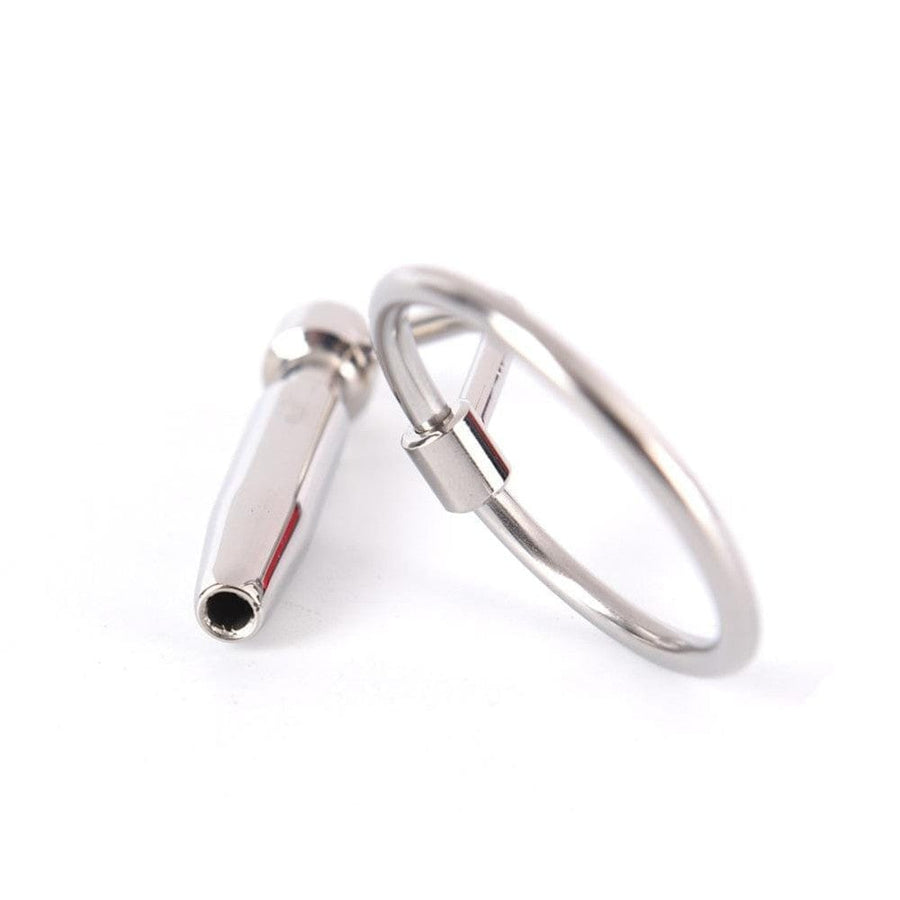 Hollow Steel Urethral Dilator With Cock Ring, gallery view 6