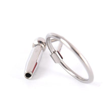 Load image into Gallery viewer, Hollow Steel Urethral Dilator With Cock Ring
