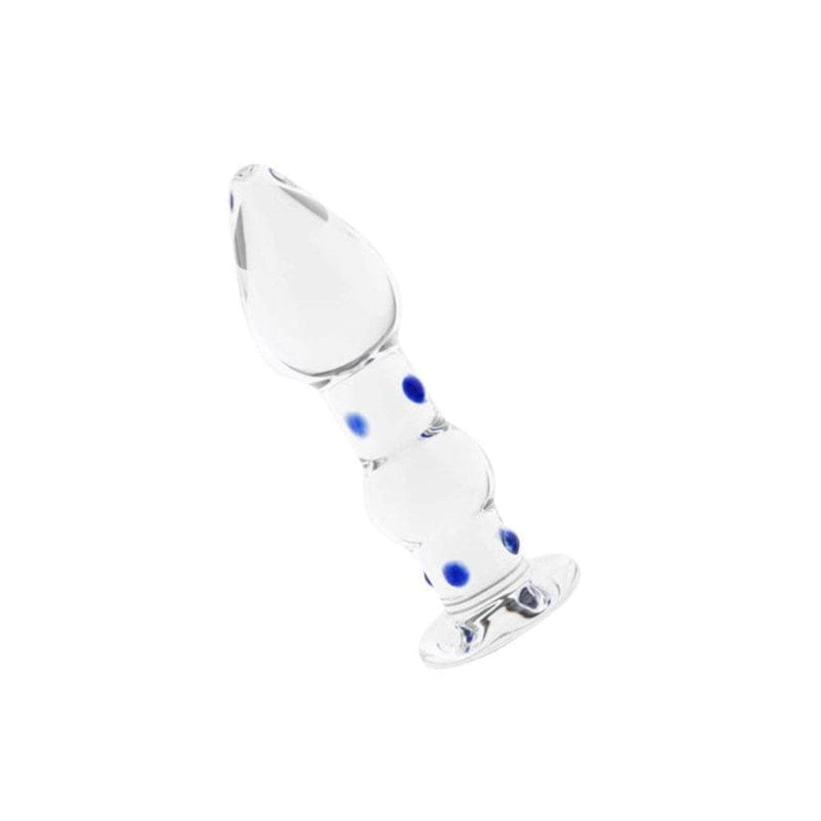 Stylish Blue-Dotted Glass Butt Plug BDSM, gallery view 5