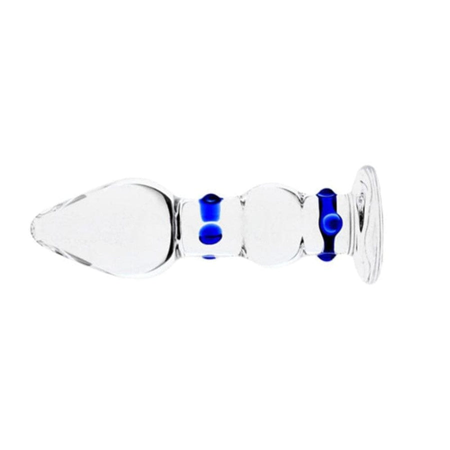 Stylish Blue-Dotted Glass Butt Plug BDSM, gallery view 4