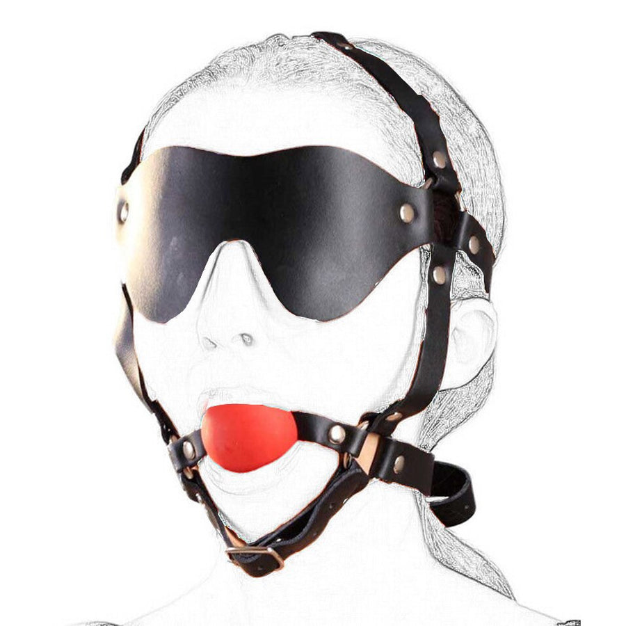 Sexy Muzzle Ball Gag Blindfold Harness product view