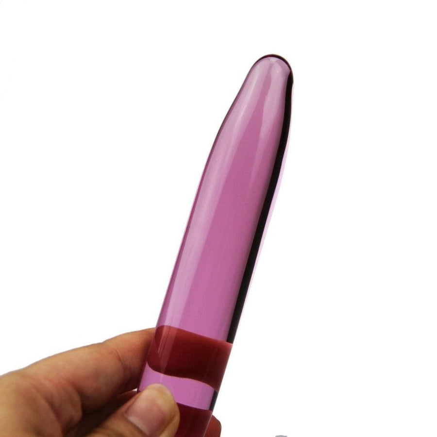 Seductive Carrot-Inspired Pink Glass Dildo BDSM, gallery view 2