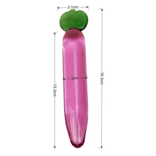 Load image into Gallery viewer, Seductive Carrot-Inspired Pink Glass Dildo BDSM
