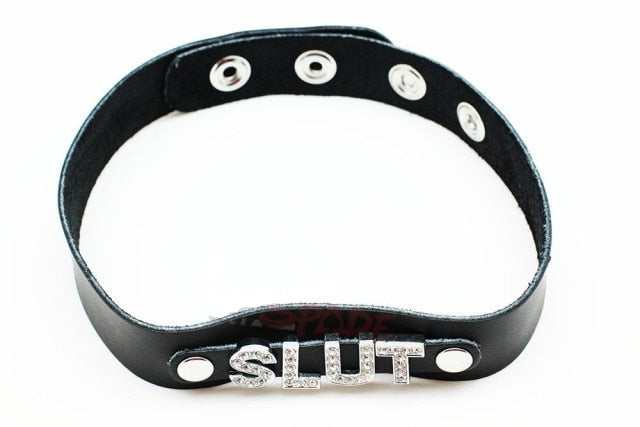 Black Leather Slave Collar BDSM, gallery view 4