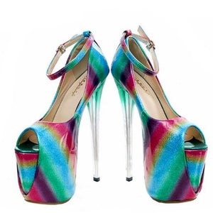 "Shemale Norma" Rainbow Pumps