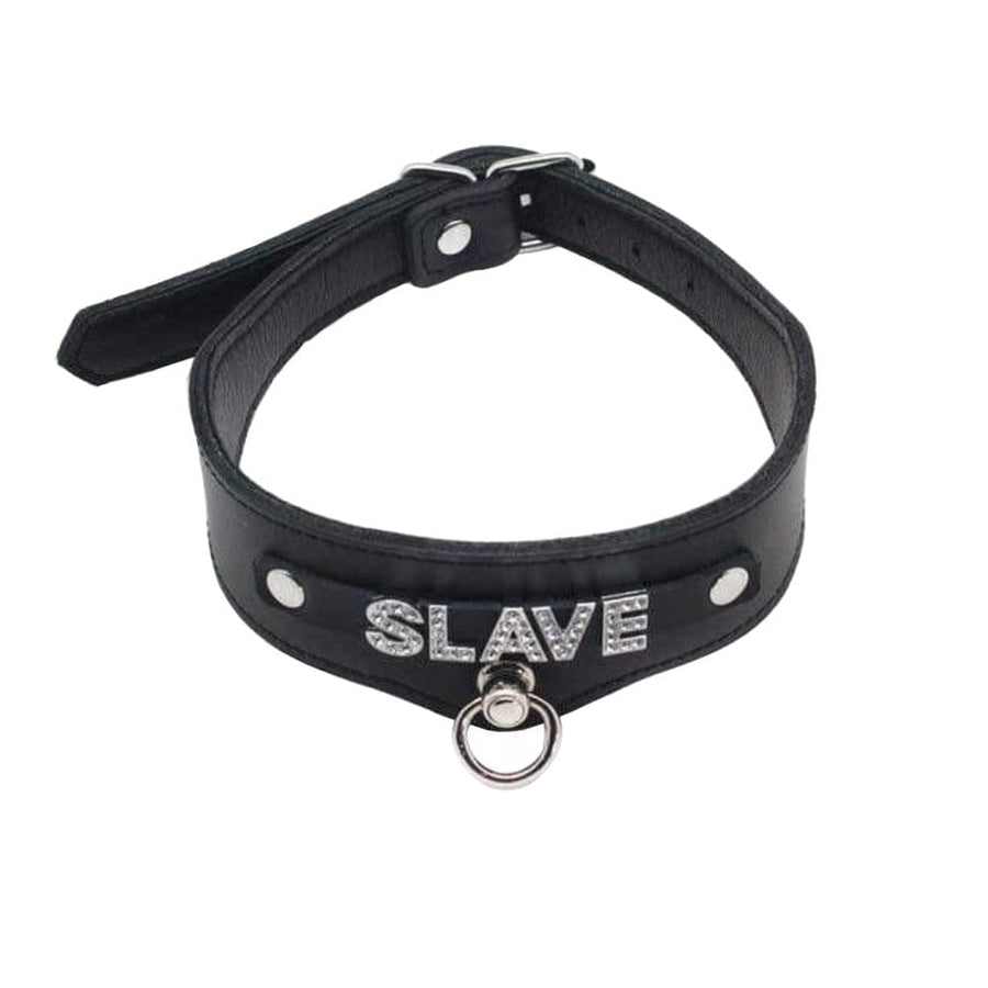 Jewelled BDSM Slave Leather Collar, gallery view 4