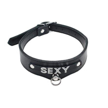 Load image into Gallery viewer, Jewelled BDSM Slave Leather Collar
