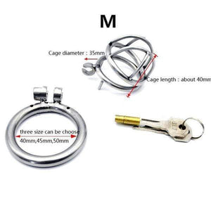Valentina Male Chastity Device 1.10 inches, 1.58 inches, and 2.04 inches long
