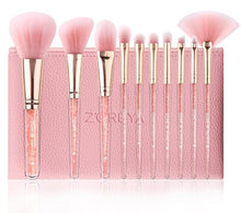 Load image into Gallery viewer, Pink Crystal Makeup Brush Set
