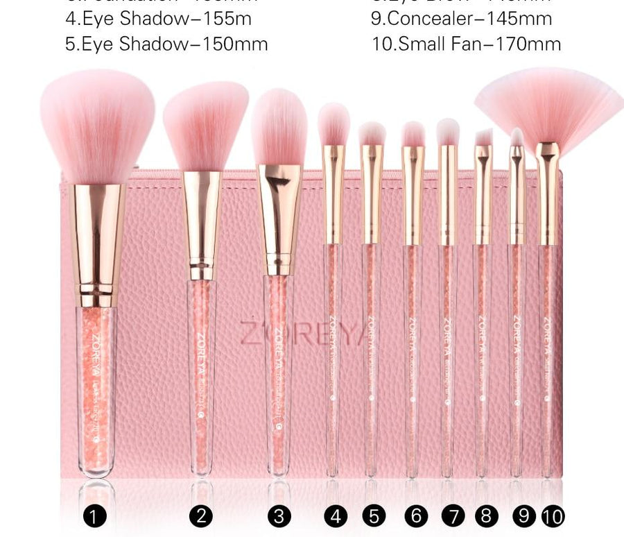 Pink Crystal Makeup Brush Set, gallery view 4