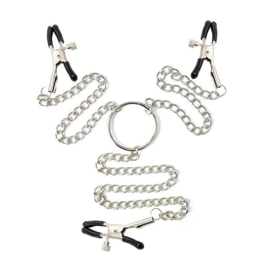 BDSM Triple Threat Nipple to Clit Clamps, gallery view 4