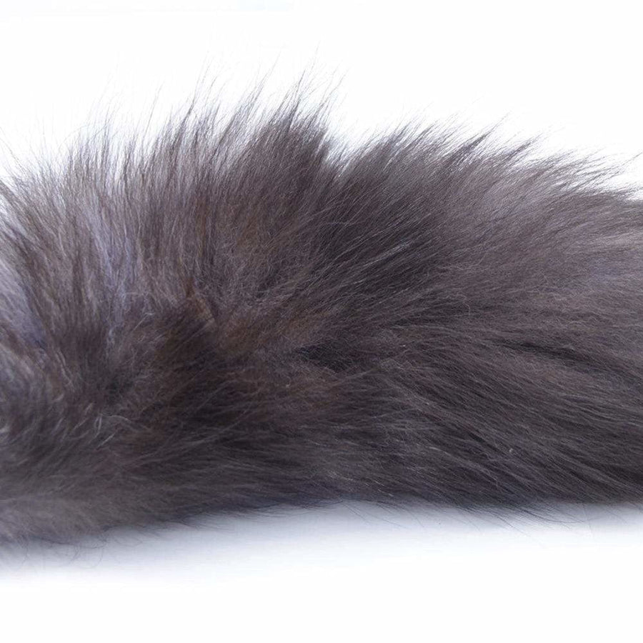 Gray Fox Tail Butt Plug 16 Inches Long BDSM, gallery view 4
