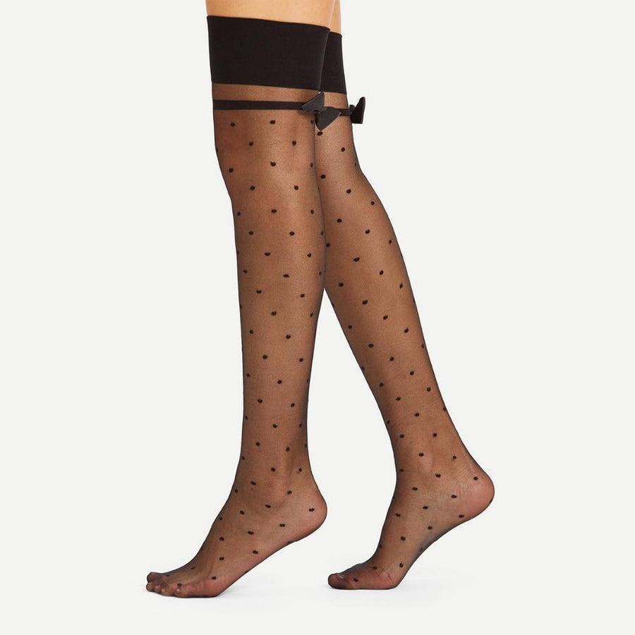 Polka Dot Thigh High Stockings, gallery view 3