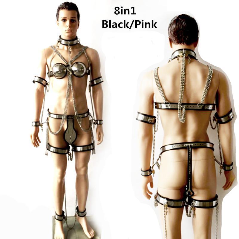 8 in 1 Stainless Steel Sissy Chastity, gallery view 3