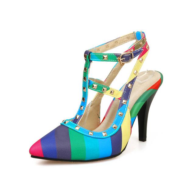 "Sissy Aurora" Striped Pumps, gallery view 2