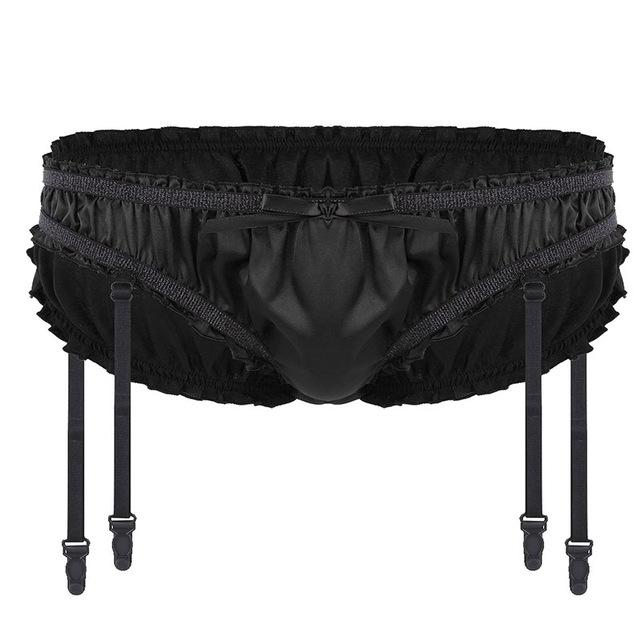 "Sissy Susan" Satin Panties w/ Garters, gallery view 2