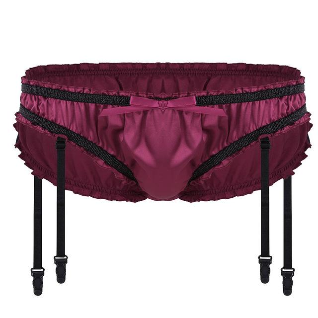 "Sissy Susan" Satin Panties w/ Garters, gallery view 5