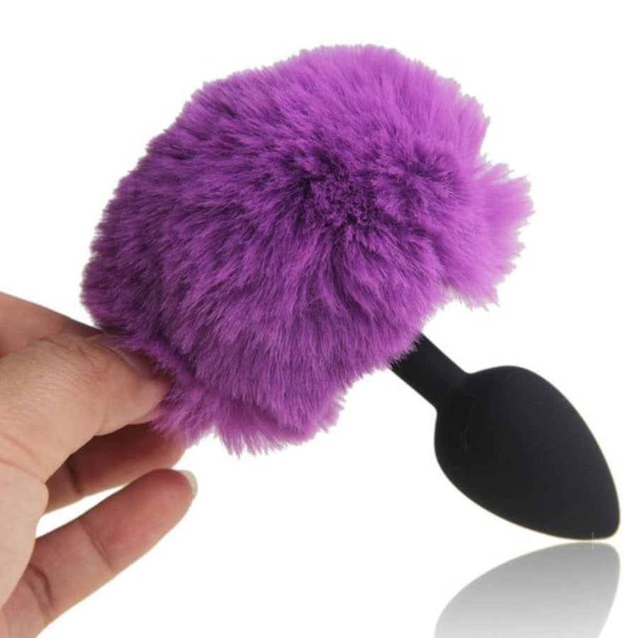 Cute Black Silicone Bunny Tail Butt Plug BDSM, gallery view 3
