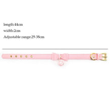Lade das Bild in den Galerie-Viewer, Sklavenhalsband aus Leder mit rosa Schleife für BDSM
