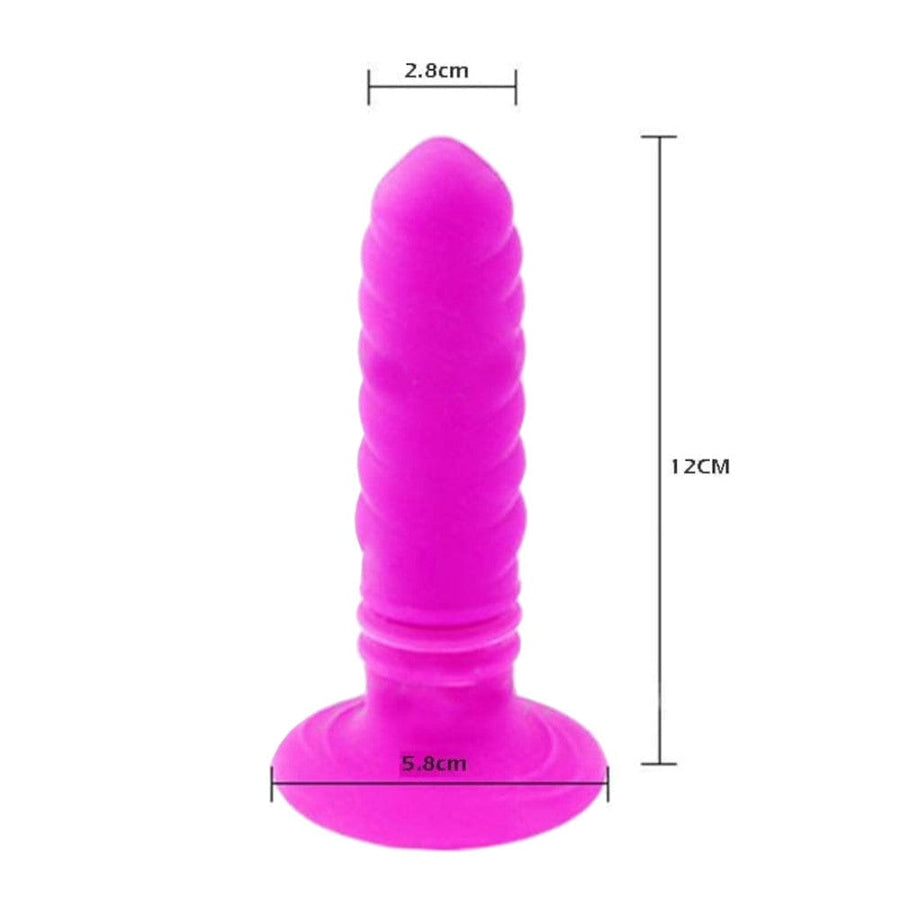 Ribbed Silicone Suction Cup Butt Plug, gallery view 11
