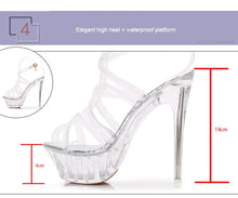 Load image into Gallery viewer, Transparent Open Toe Tranny Sandals
