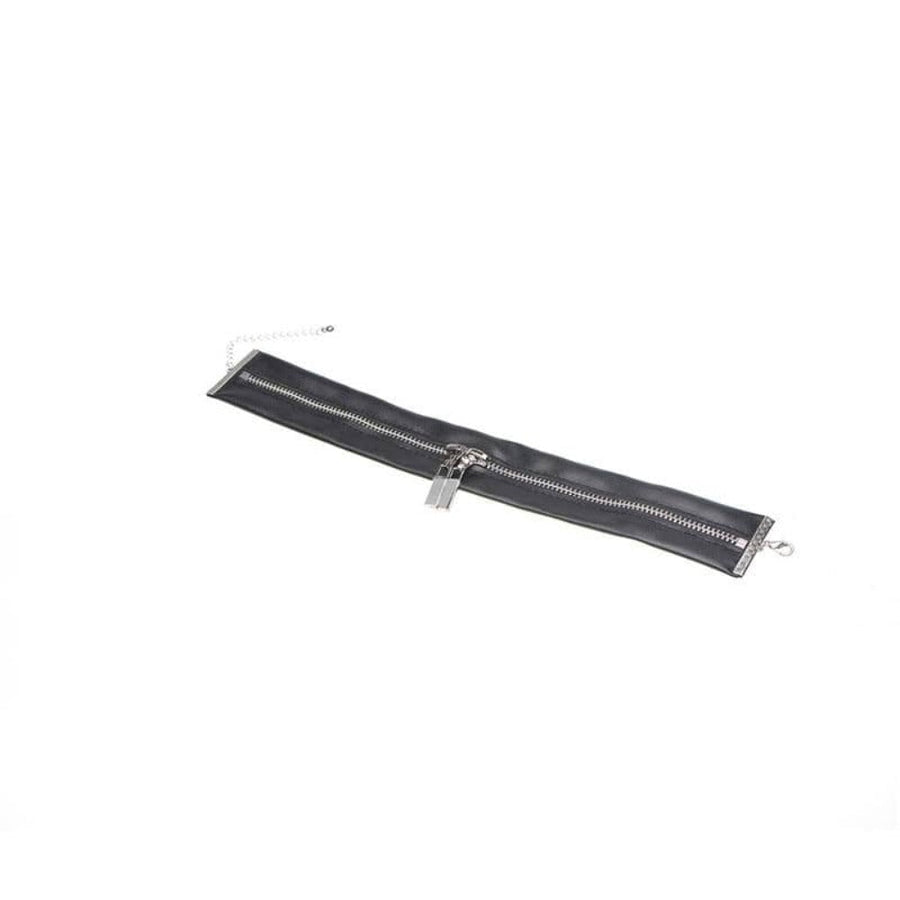 Zipper Cool Accent Leather Choker, gallery view 4