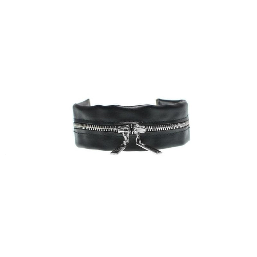 Zipper Cool Accent Leather Choker, gallery view 2
